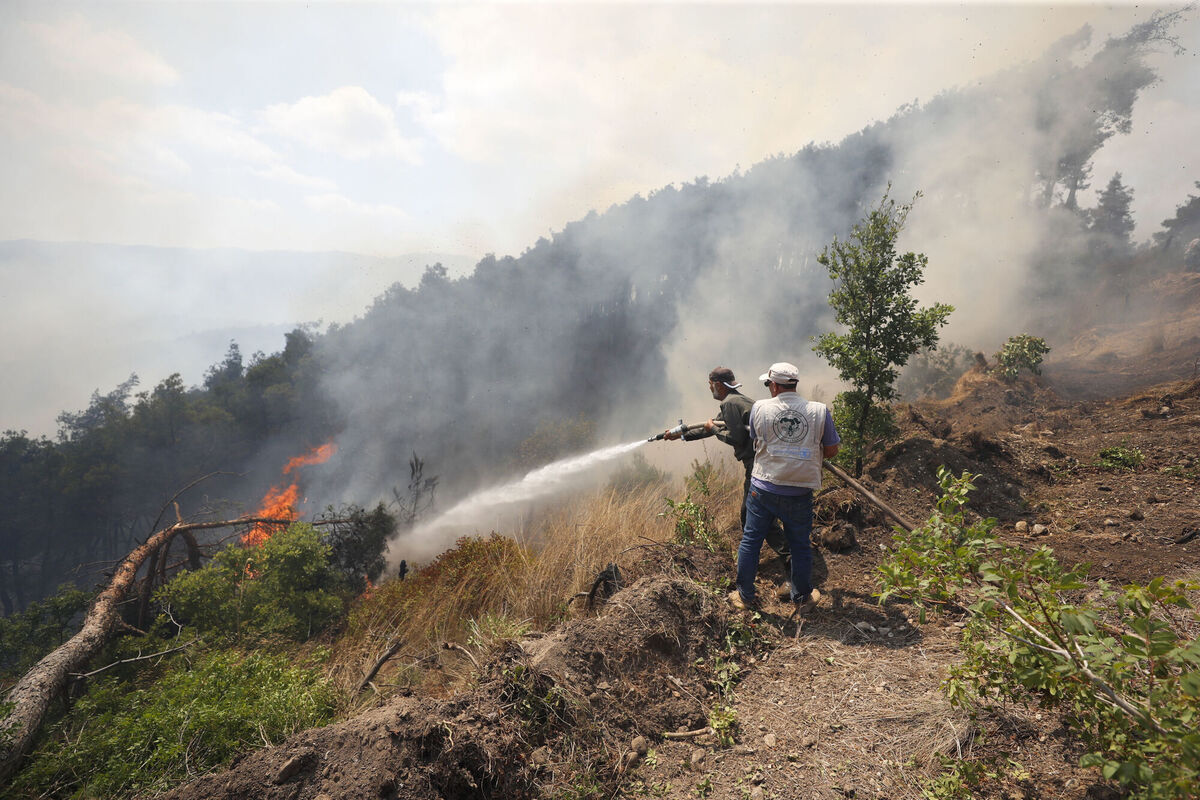 Firefighters try to stop a fire in Latakia Governorate, western Syria, in July. Picture: Omar Sanadiki/AP Photo Firefighters try to stop a fire in Latakia Governorate, western Syria, in July. Picture: Omar Sanadiki/AP Photo