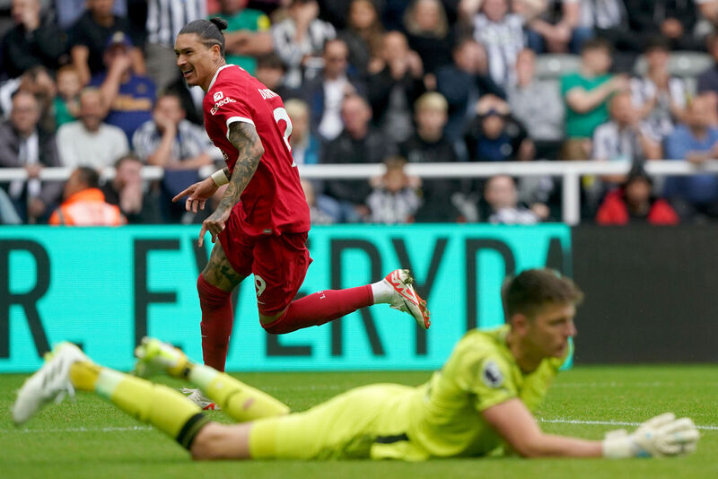 CLUTCH: Liverpool's Darwin Nunez. Pic: Owen Humphreys/PA Wire.
