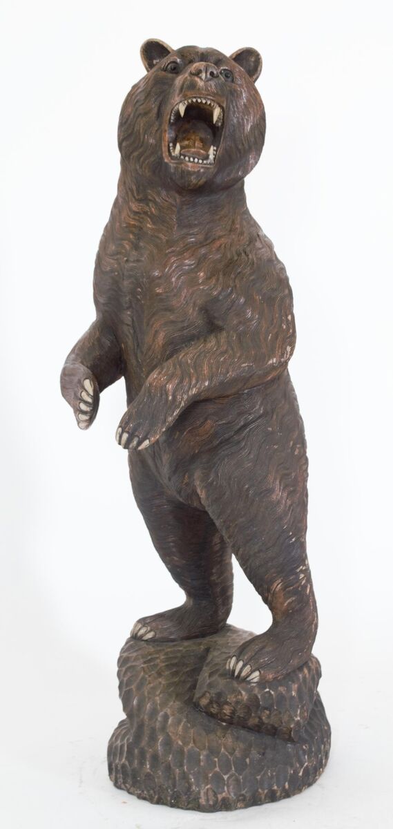 A life-size Black Forest sculpture of a standing bear at Aidan Foley's sale. A life-size Black Forest sculpture of a standing bear at Aidan Foley's sale.