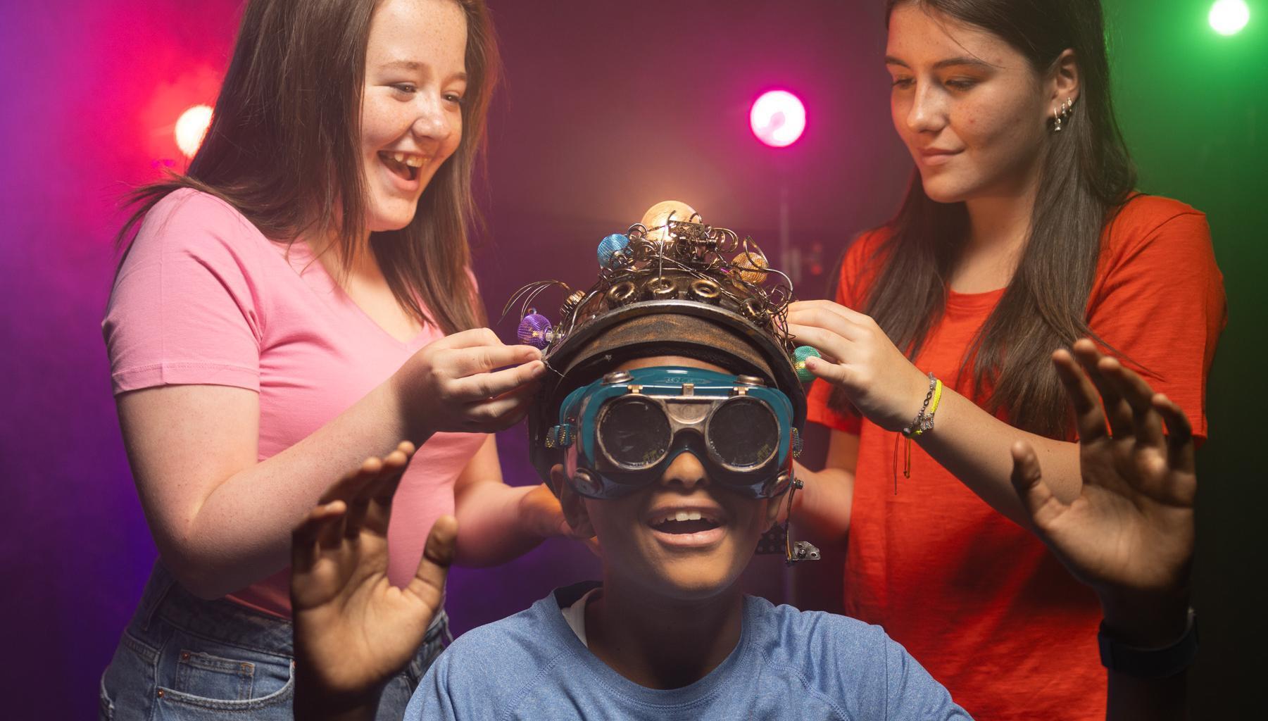 Alison Meyler (13); Basil Amin (14) and Lily-May Ennis (13) at the announcement that applications are now open for the 2024 BT Young Scientist & Technology Exhibition (BTYSTE) which will take place from January 10 to 13, 2024, in Dublin. Pic: Naoise Culhane.