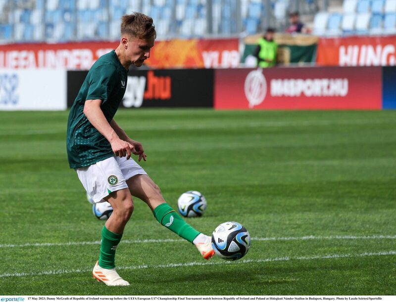 Danny McGrath warms-up before the UEFA European U17 Championship Final Tournament match between Republic of Ireland and Poland. Photo by Laszlo Szirtesi/Sportsfile Danny McGrath warms-up before the UEFA European U17 Championship Final Tournament match between Republic of Ireland and Poland. Photo by Laszlo Szirtesi/Sportsfile