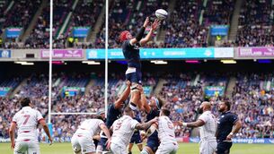 <p>UNFAZED: Scotland's Grant Gilchrist wins a lineout during the Summer Nations Series match at the Scottish Gas Murrayfield Stadium, Edinburgh. Pic: PA</p>