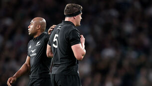 <p>FREE TO PLAY: New Zealand's Scott Barrett leaves the game with a red card. Pic: ©INPHO/Laszlo Geczo</p>