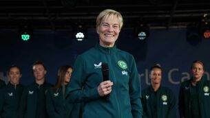 <p>IN THE BALANCE: Ireland manager Vera Pauw during the team's homecoming event in Dublin. Pic: Sam Boal/RollingNews.ie</p>