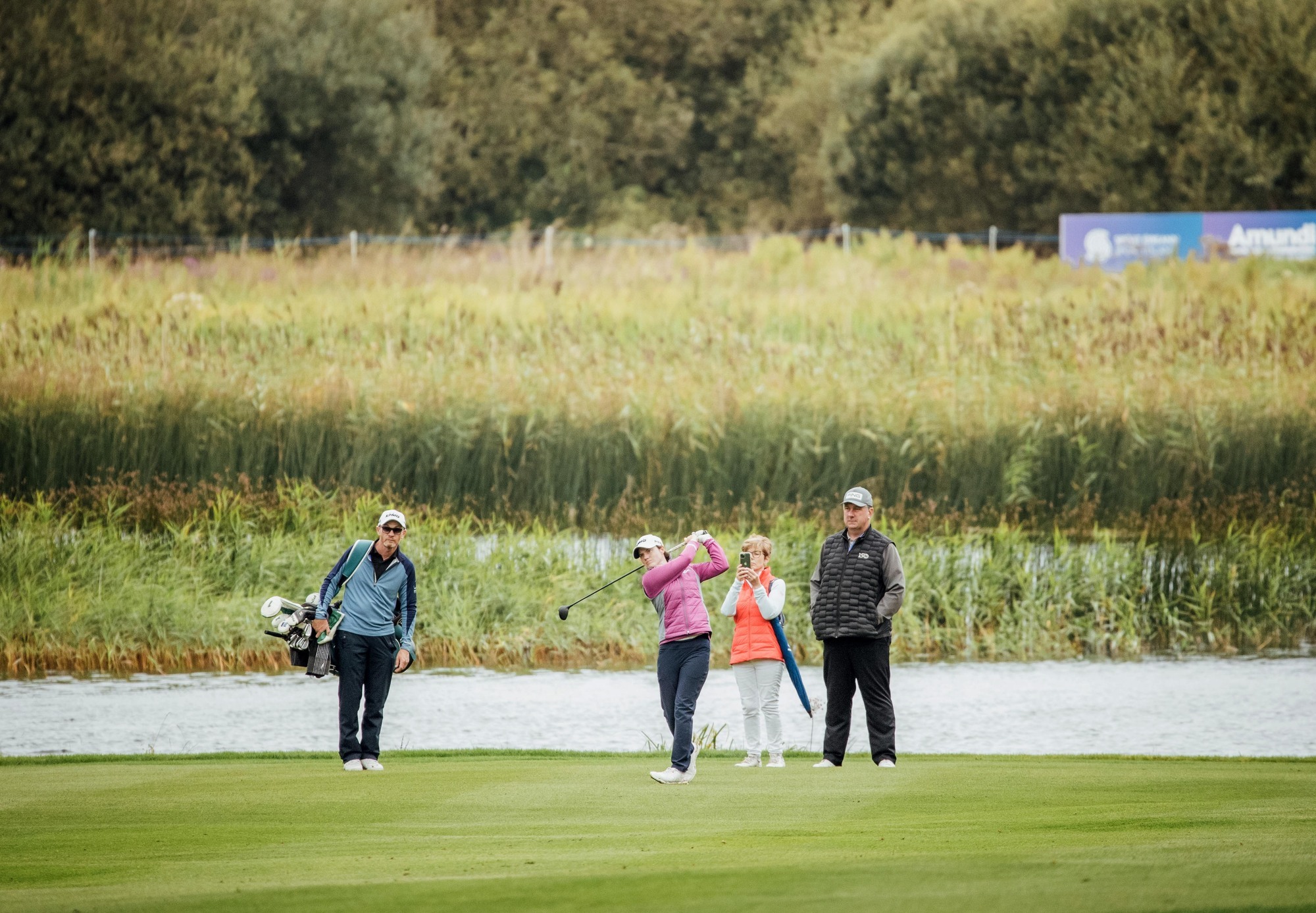 PRESSURE GAME: Leona Maguire plays the 18th hole as her mam takes a photo at Dromoland Castle.