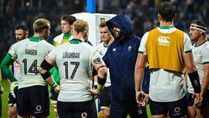 <p>IRISH INVASION: Ireland head coach Andy Farrell with players, including Jeremy Loughman of Ireland after the Rugby World Cup warm-up match between Ireland and Samoa. Pic: Harry Murphy/Sportsfile</p>
