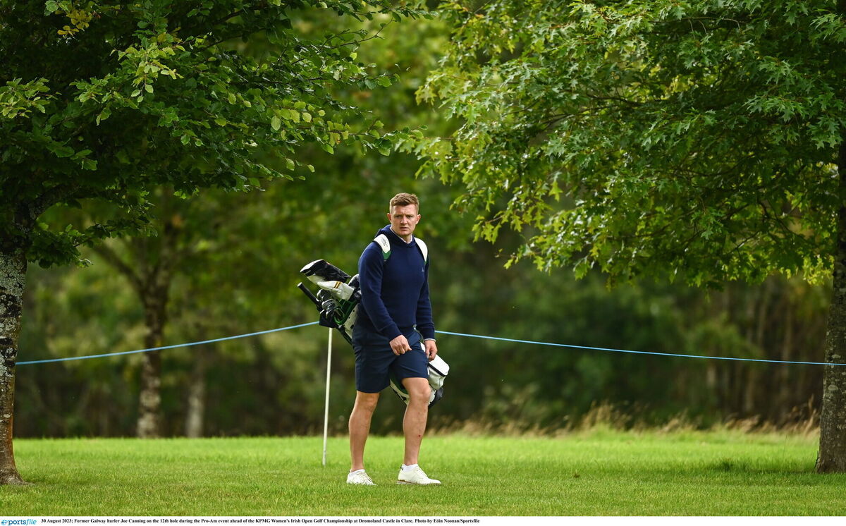 MULTI-TALENTED: Former Galway hurler Joe Canning on the 12th hole during the Pro-Am. Pic: Eóin Noonan