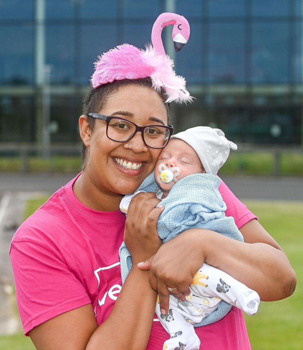 Breast Cancer Ireland Patient Supporter Ciara Jones from Clare with her 4-week-old baby son Luke, at the launch of Breast Cancer Irelandâs Very Pink Run, which will take place on the grounds of Munster Technological University in Bishopstown, Cork, on Sunday 8th October 2023. Breast Cancer Ireland Patient Supporter Ciara Jones from Clare with her 4-week-old baby son Luke, at the launch of Breast Cancer Irelandâs Very Pink Run, which will take place on the grounds of Munster Technological University in Bishopstown, Cork, on Sunday 8th October 2023.