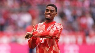 <p>MUNICH, GERMANY - MAY 20: Ryan Gravenberch of FC Bayern Munich looks on prior to the Bundesliga match between FC Bayern MÃŒnchen and RB Leipzig at Allianz Arena on May 20, 2023 in Munich, Germany. (Photo by Adam Pretty/Getty Images)</p>