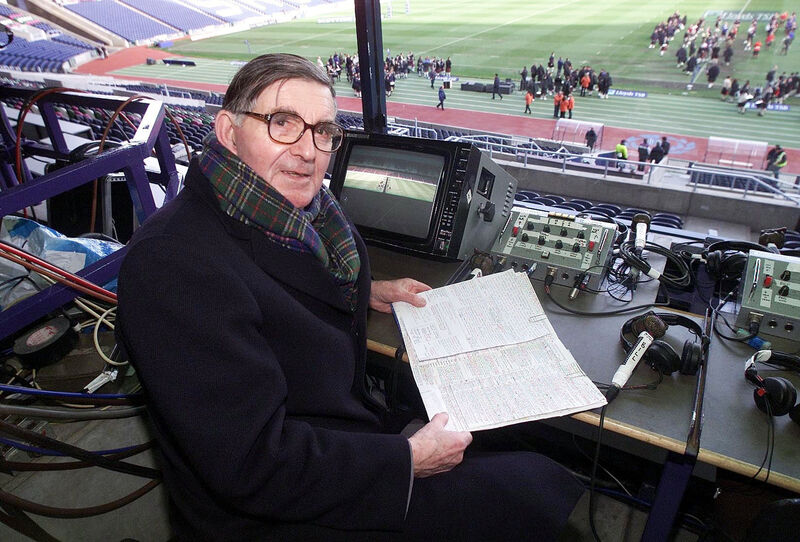 BBC commentator Bill McLaren always referred to the ball being hoisted rather than kicked when describing the Garryowen. Photo: David Davies BBC commentator Bill McLaren always referred to the ball being hoisted rather than kicked when describing the Garryowen. Photo: David Davies