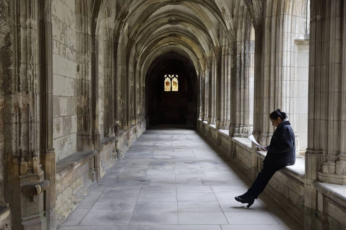 HISTORIC: Woman sitting in the cloister of Saint-Gatien cathedral, Tours, France. Pic: Godong/Universal Images Group via Getty Images HISTORIC: Woman sitting in the cloister of Saint-Gatien cathedral, Tours, France. Pic: Godong/Universal Images Group via Getty Images