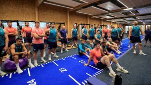 <p>PREP WORK: The Ireland Squad during a gym session. Pic: INPHO/Dan Sheridan</p>