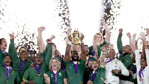 <p>REIGNING CHAMPS: Siya Kolisi lifting the 2019 Rugby World Cup trophy. Only four countries - New Zealand, Australia, South Africa and England - have won the World Cup during its nine previous stagings. Pic: David Davies/PA Wire.</p>