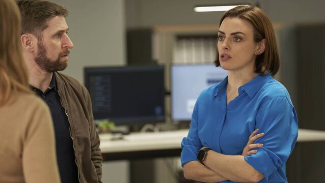 <p>Simone Kirby returns as Bibi Melnick in season two of Hidden Assets. Picture: James Pierce/AcornTV</p>