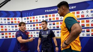 <p>LOOMING LARGE: Australia's Will Skelton (right). Pic: INPHO/James Crombie</p>