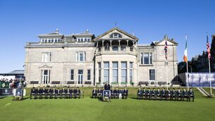 <p>A general view of the opening ceremony prior to the Walker Cup at St Andrews Old Course on September 1, 2023 in St Andrews, Scotland. (Photo by Paul Devlin/Getty Images)</p>
