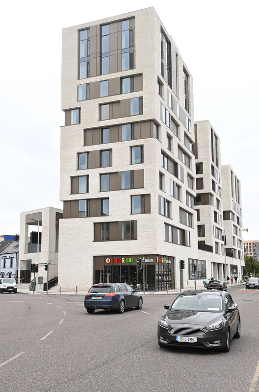  The new UCC Crow's Nest student accommodation on the junction of Victoria Cross, left, and Carrigrohane Rd, right, on the western side of Cork City. Picture: Larry Cummins