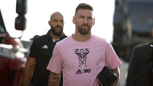 <p>Messi on tour: The Argentinian ace arrives at the DRV PNK Stadium in Fort Lauderdale, Florida. </p>