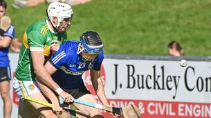 <p>DARCY DELIGHT: Newtownshandrum's Tim O'Mahony tackles Sarsfields' Cian Darcy during the Co-Op Superstores Cork premier SHC at Mallow Picture; Eddie O'Hare</p>