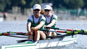 <p>SEMI-FINALS: Women’s Lightweight x2 Heats Ireland’s Mags Cremen and Aoife Casey on their way to qualifying for the semi-final. Pic: ©INPHO/Maren Derlien</p>