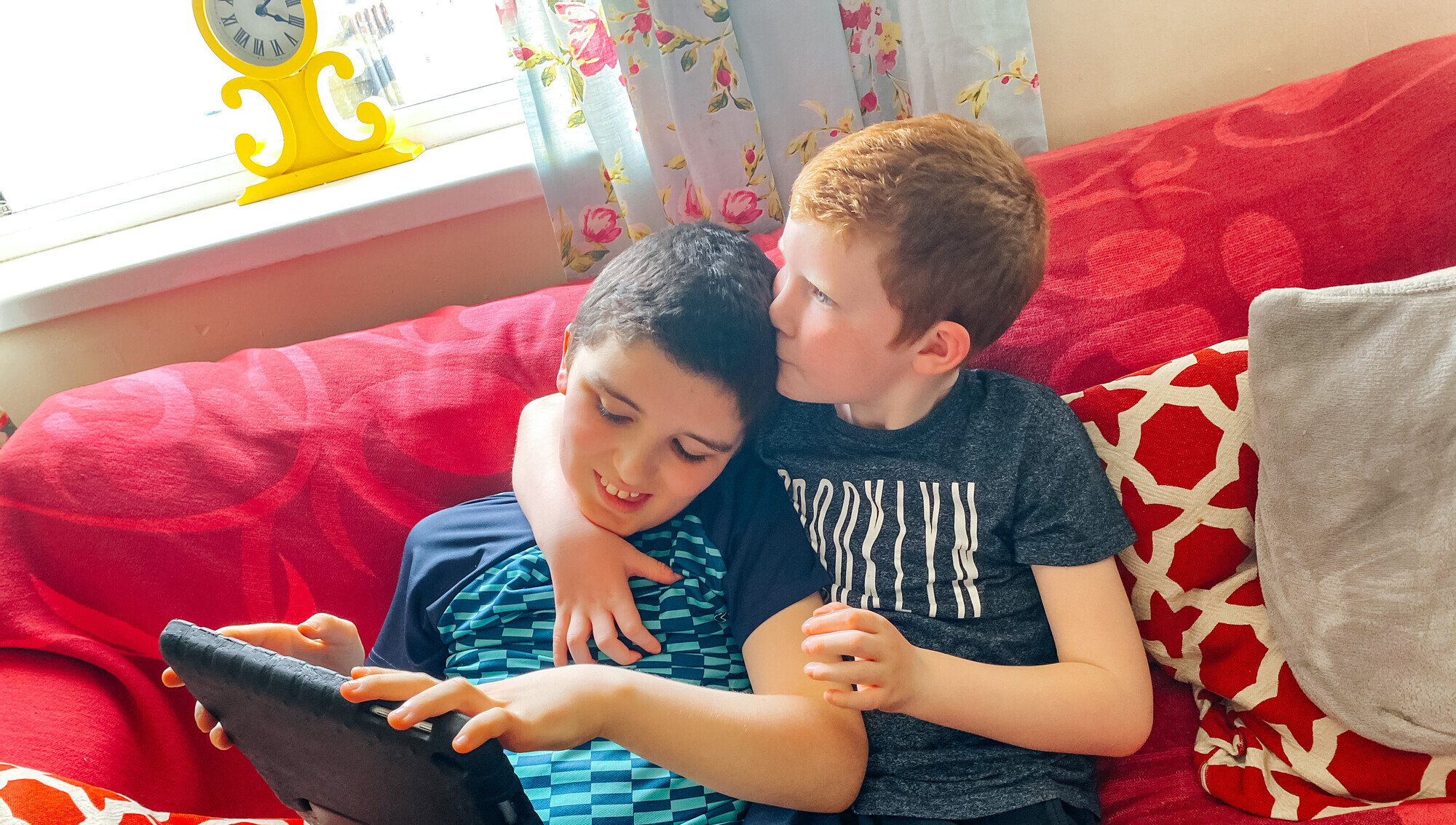 Conor, left, was identified as autistic before he was a year old. Amanda sensed that Jack, right, was also autistic before he this was formally identified.