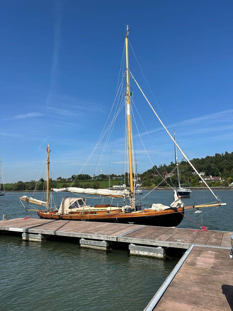 Murdoch's boat, MACARIA, safely tied up at the Royal Cork Yacht Club.