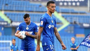 <p>UNVEILING: Mason Greenwood was unveiled to the Getafe fans. Pic: Isabel Infantes/PA</p>