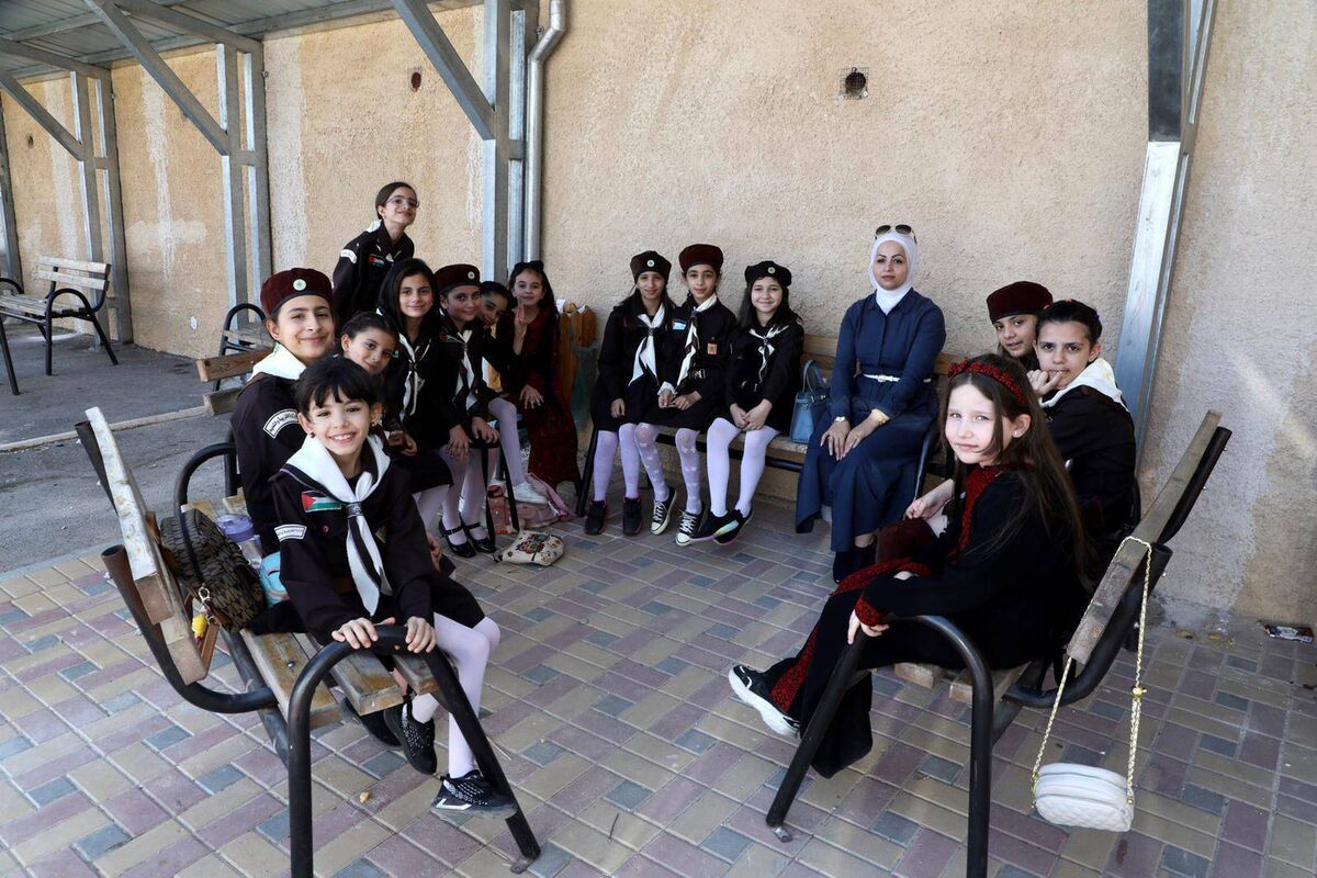 Some of the pupils at the Beitunia Vocational School in Ramallah. Picture: Phil Behan/DFA