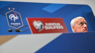 <p>RUGBY COUNTRY: France manager Didier Deschamps during a France press conference at Parc des Princes in Paris, France. Photo by Stephen McCarthy/Sportsfile</p>