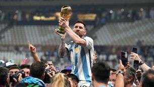 <p>Lionel Messi is favourite for the Ballon d’Or after winning the World Cup (Martin Rickett/PA)</p>