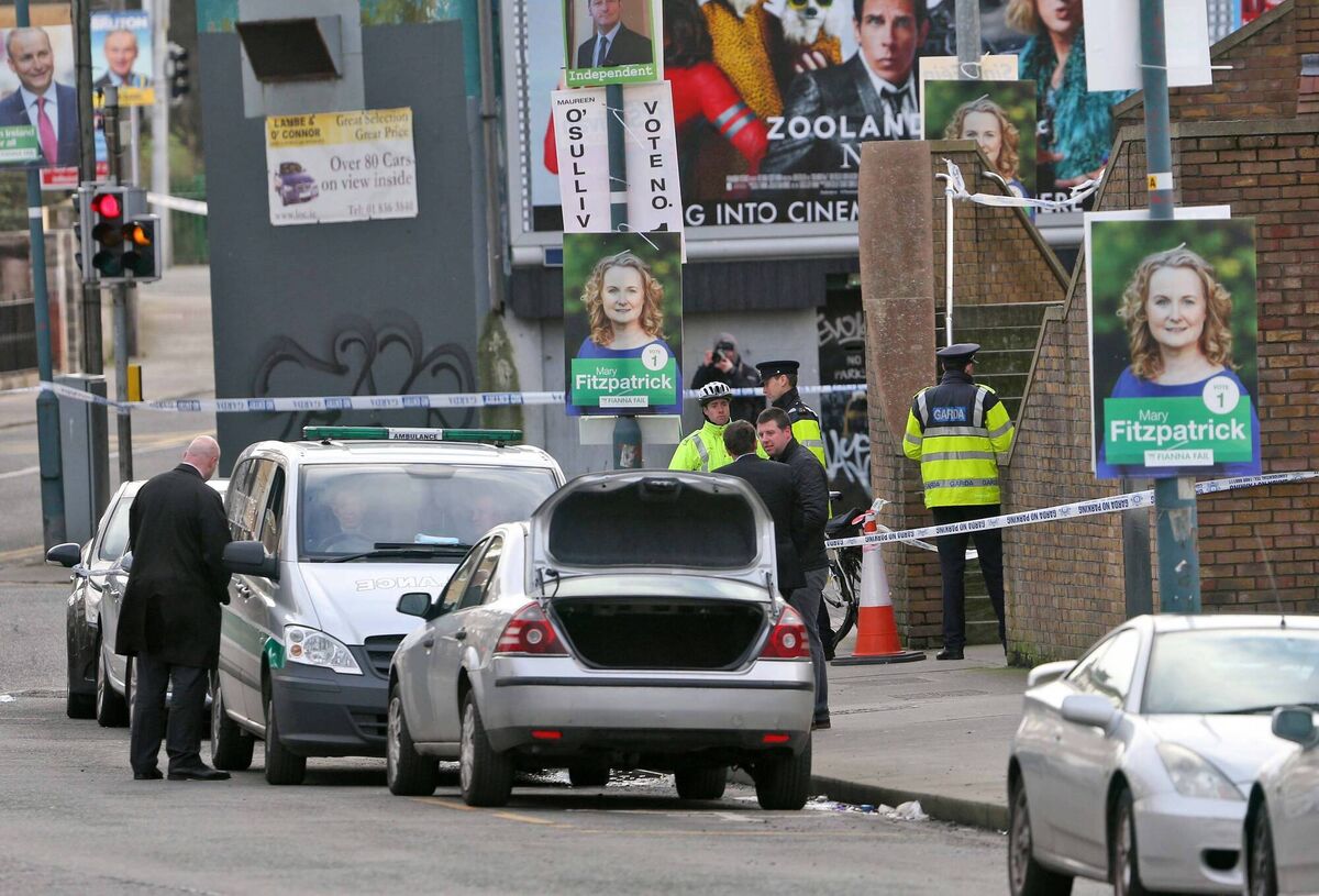 The scene in February 2016 of the fatal shooting of Eddie Hutch Snr on Poplar Row in Dublin. File picture: Colin Keegan, Collins Dublin