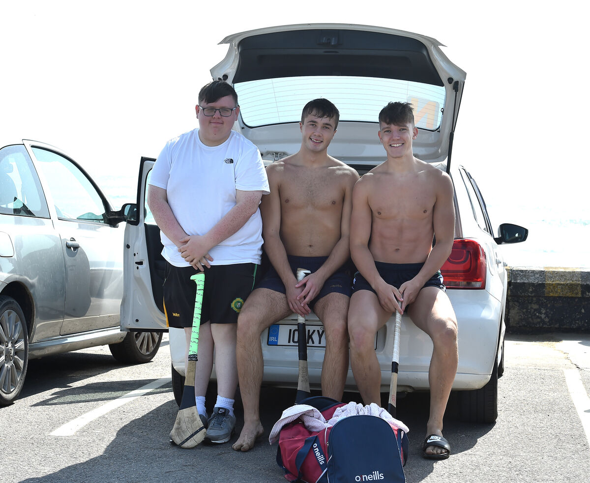  Ronan O'Leary, Millstreet, Daniel O'Sullivan, Mallow, and Darragh Cashman, Millstreet, at Garrettstown beach, Co Cork. Picture: Dan Linehan