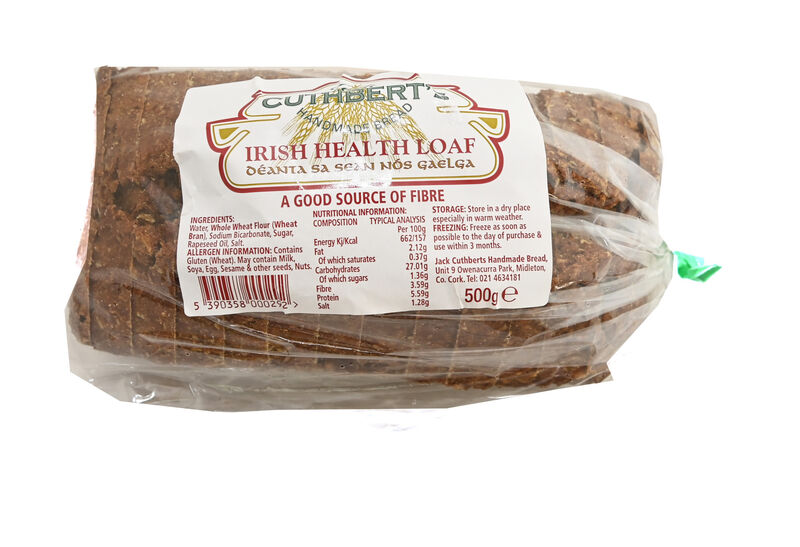 Jack Cuthbert’s Irish Health Loaf 500g €3 (€6/kg)