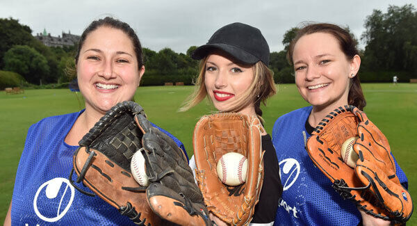 Kristin Tocci, Alex Schmidt and Katie Wright palying for UCC All Americans at the Cricket grounds in Cork last night. Kristin Tocci, Alex Schmidt and Katie Wright palying for UCC All Americans at the Cricket grounds in Cork last night.