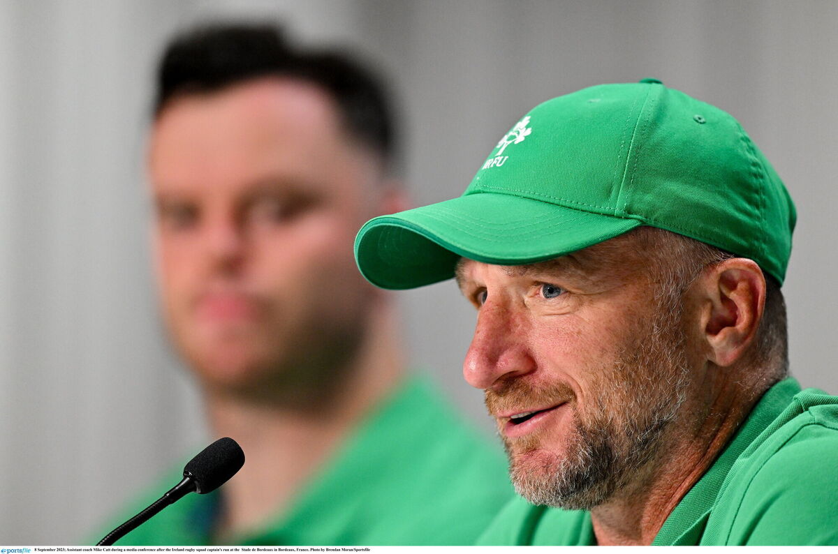 IN CAMP: Assistant coach Mike Catt during a media conference after the Ireland rugby squad captain's run at the Stade de Bordeaux in Bordeaux, France. Picture: Brendan Moran/Sportsfile