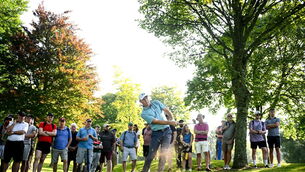 <p>Mark Power on the 15th hole during day two of the Horizon Irish Open Golf Championship at The K Club in Straffan, Kildare. Photo by Ramsey Cardy/Sportsfile</p>