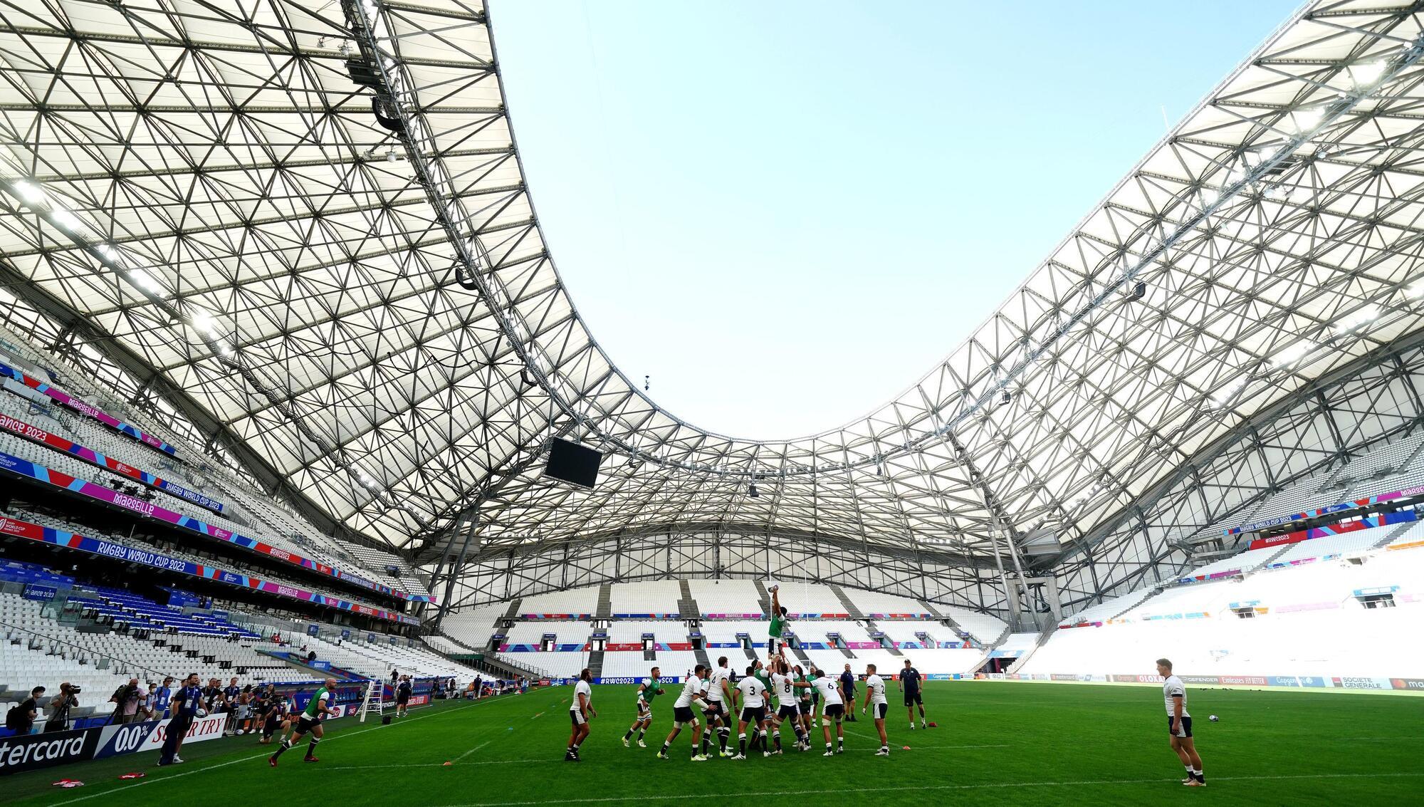 DREAMING BIG: Scotland players during the captain's run at the Stade de Marseille. Pic: Mike Egerton/PA Wire