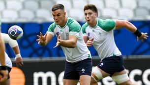 <p>MAIN MAN: Jonathan Sexton during the Ireland rugby squad captain's run at the Stade de Bordeaux. Pic: Brendan Moran/Sportsfile</p>