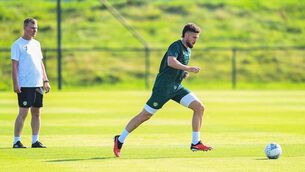 <p>END GAME?: Matt Doherty and manager Stephen Kenny during an Ireland training session at the FAI National Training Centre in Abbotstown. Pic: Stephen McCarthy/Sportsfile</p>