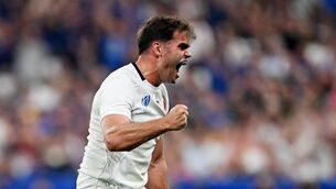 <p>ROARING SUCCESS: Damian Penaud of France celebrates. Pic: Hannah Peters/Getty Images)</p>
