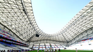 <p>Scotland’s players got a feel for Stade Velodrome on Friday (Mike Egerton/PA)</p>