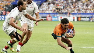 <p>UP AND RUNNING: Australia got their RWC up and running with a win over Georgia. Pic: ©INPHO/Dave Winter</p>