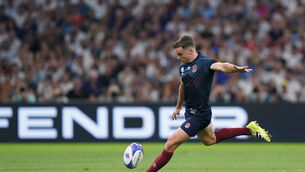 <p>MAGIC BOOT: England's George Ford scores a drop-goal.</p>