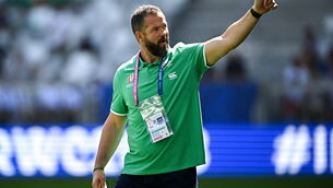 <p>THUMBS UP: Ireland head coach Andy Farrell at Stade de Bordeaux on Saturday. Picture: Harry Murphy/Sportsfile</p>