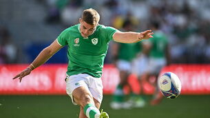 <p>CAMEO: Jack Crowley of Ireland kicks a conversion. Picture: Harry Murphy/Sportsfile</p>