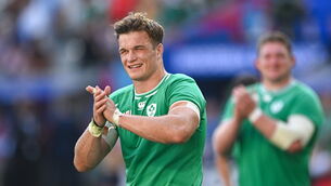 <p>CAP'S OFF: Josh van der Flier of Ireland after his side's victory in the 2023 Rugby World Cup Pool B match between Ireland and Romania at Stade de Bordeaux in Bordeaux, France. Photo by Harry Murphy/Sportsfile</p>