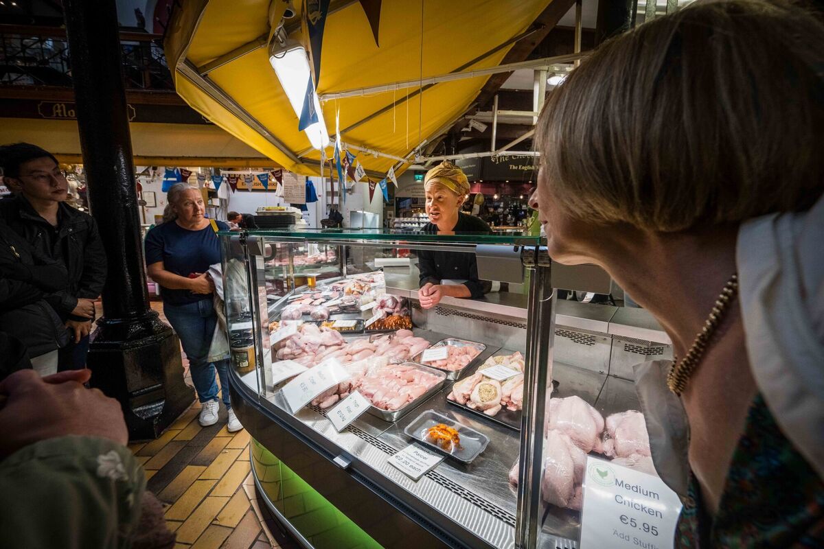 Gwyneth Landon of O’Sullivan’s Poultry at the English Market chats to visitors. Gwyneth Landon of O’Sullivan’s Poultry at the English Market chats to visitors.
