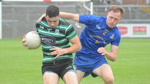 <p>TIGHT SPOT: Douglas will go into a play-off for the quarter-final of Cork's Premier SFC but no such problems for St Finbarr's, who are directly into the semi-finals.</p>