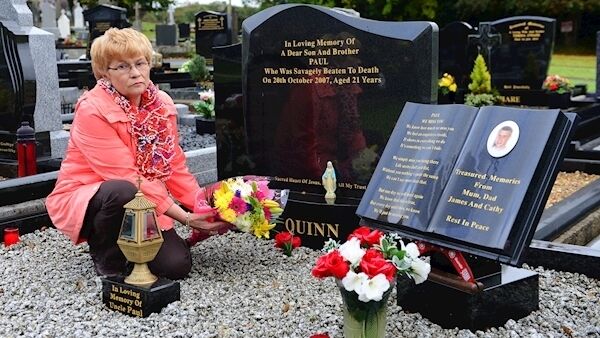 Breege Quinn mother of murdered Paul Quinn pictured at his grave-side in Cullyhanna. Pic: Ciara Wilkinson Breege Quinn mother of murdered Paul Quinn pictured at his grave-side in Cullyhanna. Pic: Ciara Wilkinson