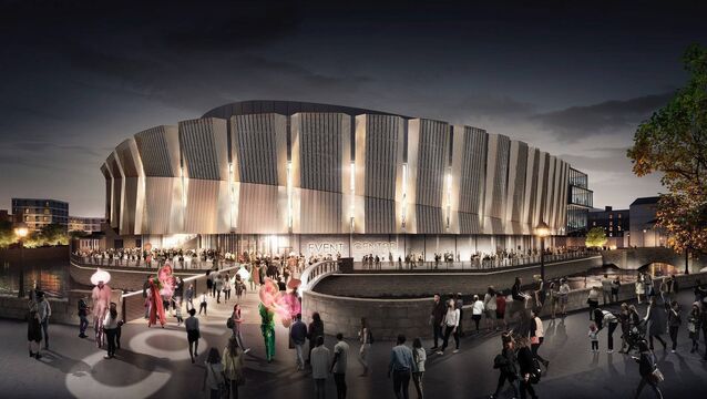 <p>A computer-generated image of the proposed Cork Event Centre. Picture: Populous</p>